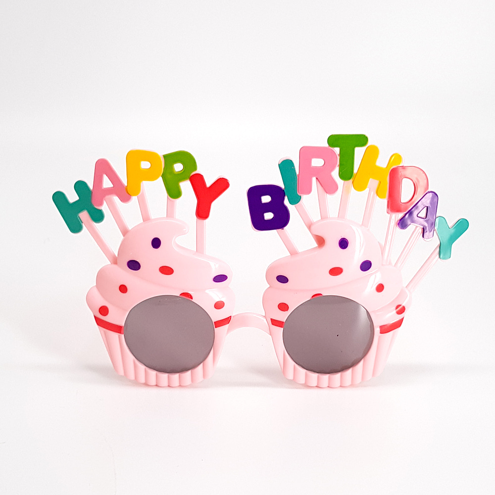 생일 아이스크림 안경 (화이트/핑크)