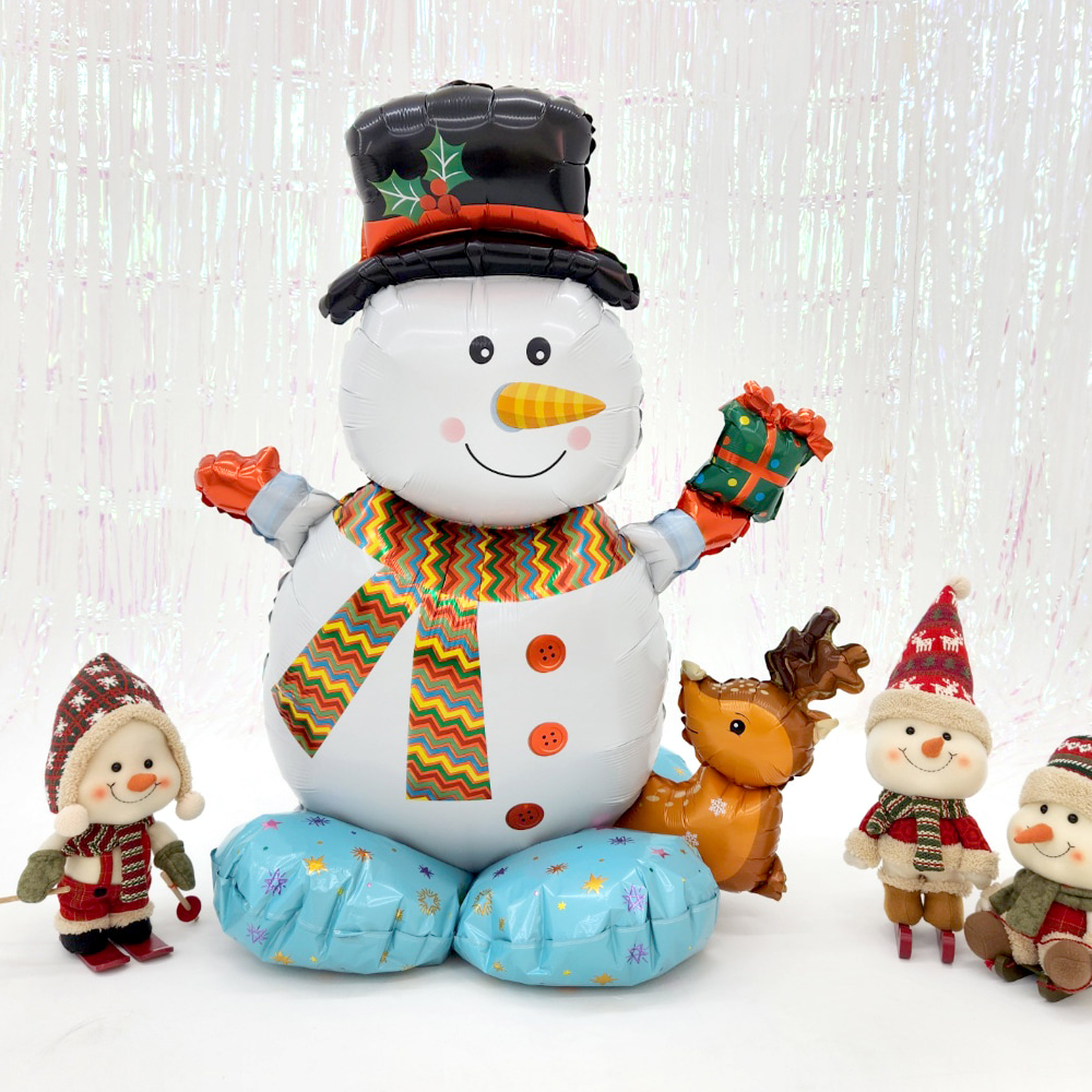 대형 스탠드 선물 눈사람 호일 풍선 크리스마스 은박 연말 파티 송년회 홈파티 꾸미기 장식